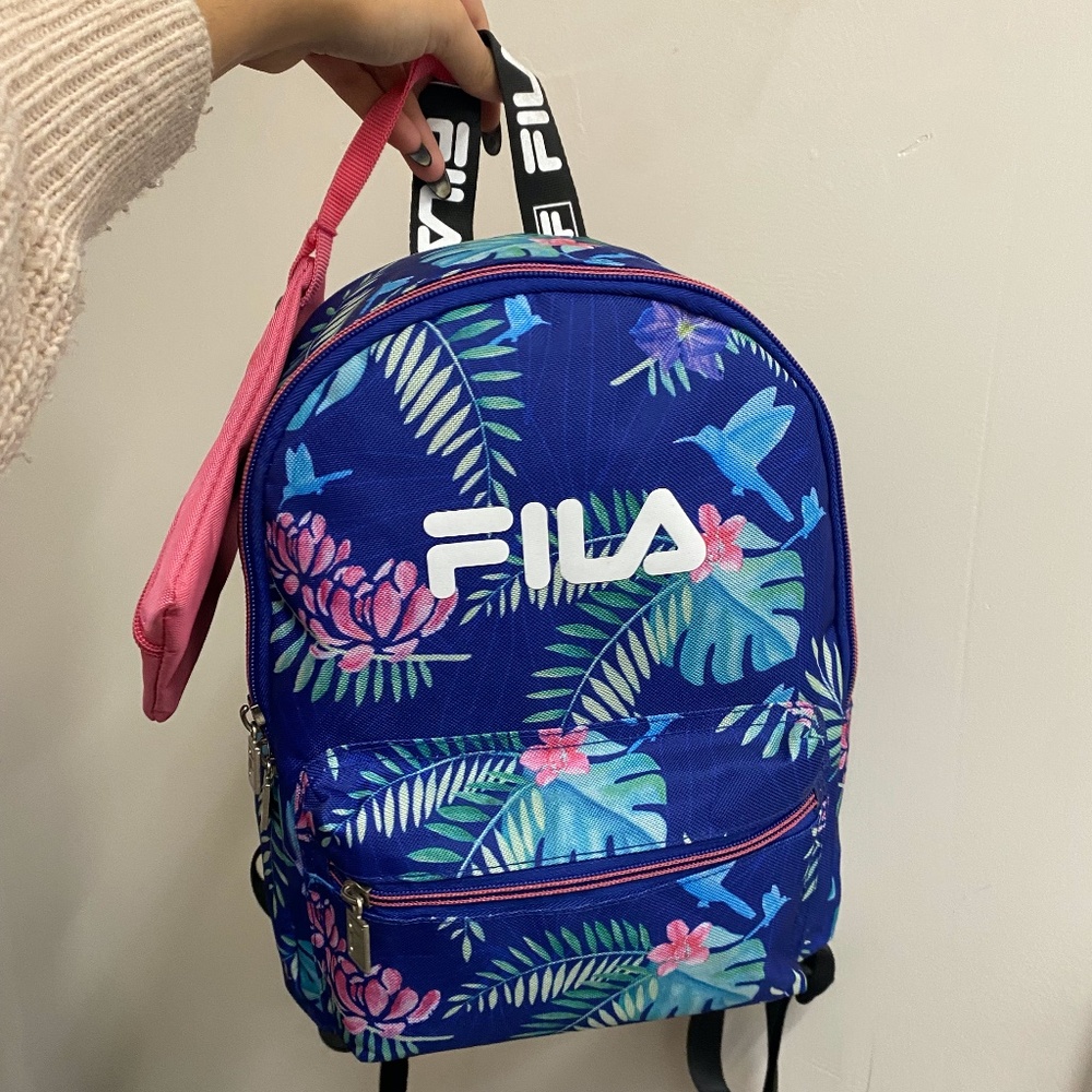NWOT FILA Tropical Floral Backpack 2 piece set